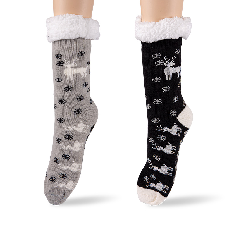 RZ016-1 Акриловые хлопковые флисовые носки Snowy Moose нескользящие женские носки для домика