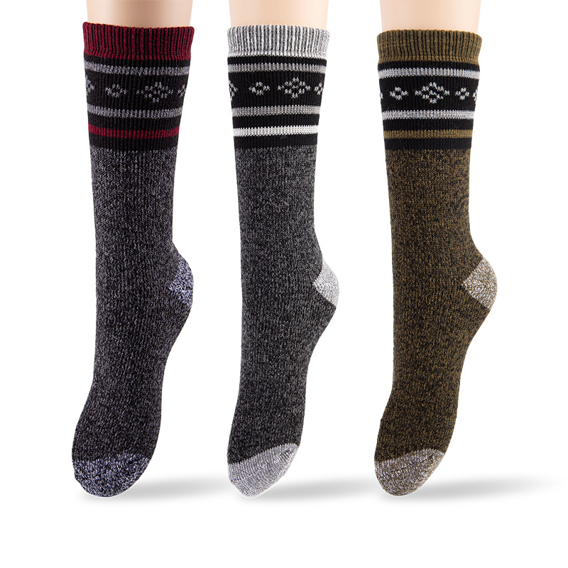 RZ114-1 Винтажные утолщенные мужские носки Heather Grey с матовой махровой подкладкой