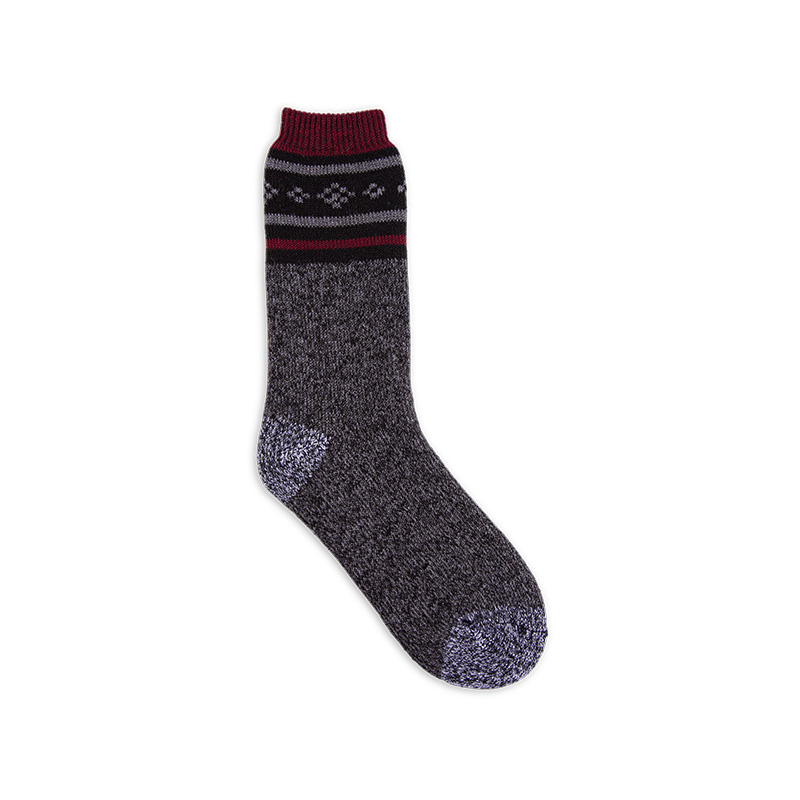 RZ114-1 Винтажные утолщенные мужские носки Heather Grey с матовой махровой подкладкой