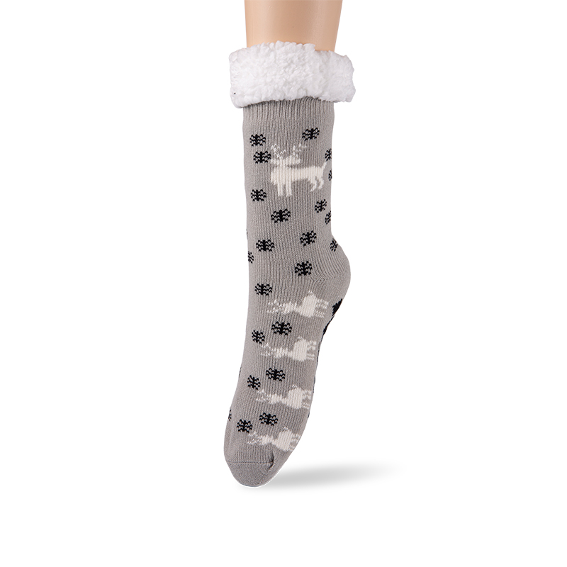 RZ016-1 Акриловые хлопковые флисовые носки Snowy Moose нескользящие женские носки для домика