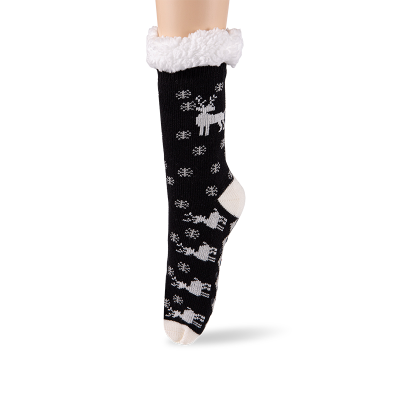 RZ016-1 Акриловые хлопковые флисовые носки Snowy Moose нескользящие женские носки для домика