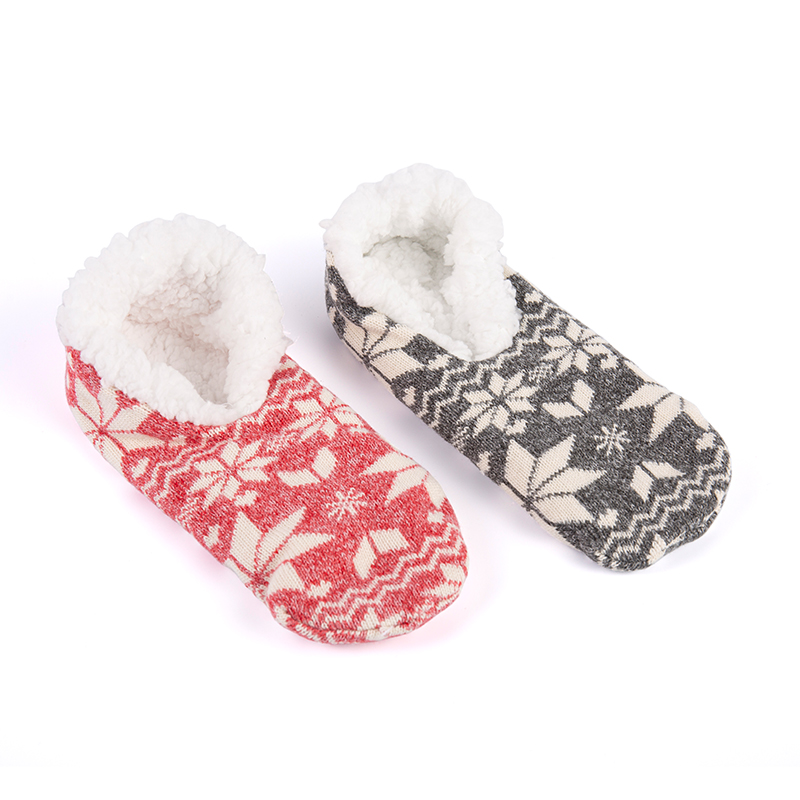 RZ134 Morandi Color Snowflake Pattern, полосатые и однотонные домашние вязаные тапочки