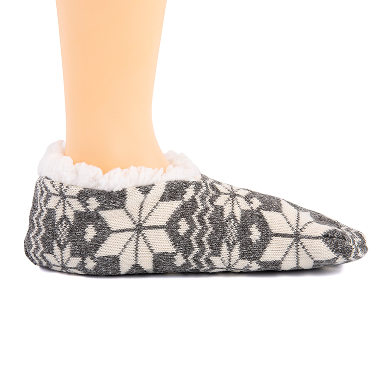 RZ134 Morandi Color Snowflake Pattern, полосатые и однотонные домашние вязаные тапочки