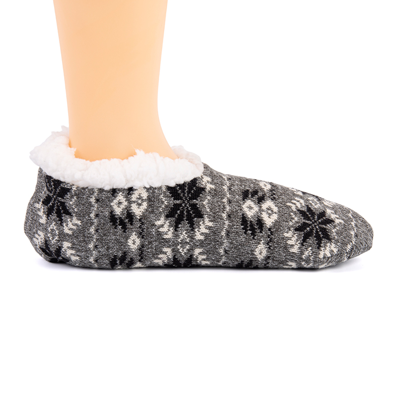 RZ134 Morandi Color Snowflake Pattern, полосатые и однотонные домашние вязаные тапочки