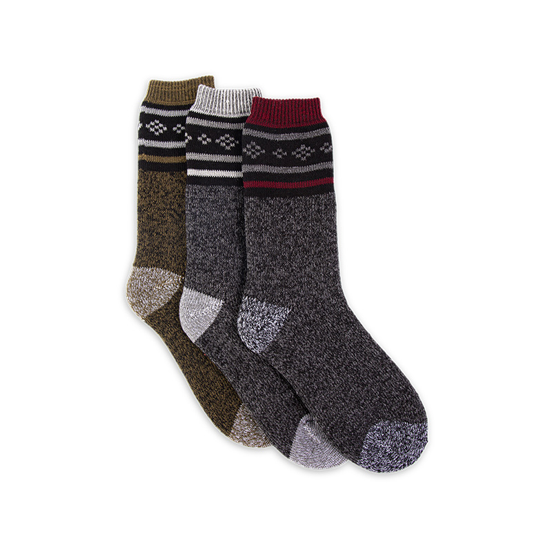 RZ114-1 Винтажные утолщенные мужские носки Heather Grey с матовой махровой подкладкой