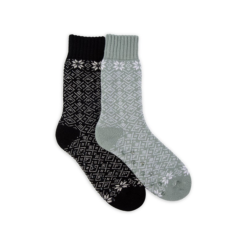 RZ157 Nordic Geometric Snowflake Матовые акриловые женские носки с термофиксатором